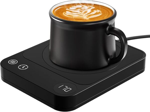 Mug Warmer, Coffee Warmer with 3 Temperature Settings, Auto Shut On/Off Coffee Mug Warmer, Coffee Cup Warmer with 2-12H Timer, Coffee Warmer for Desk/Home/Office, Cup Warmer for Milk/Coffee/Tea, Black - Image 4