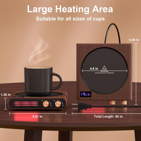 Mug Warmer, CEROBEAR 50W Coffee Cup Warmer for Desk with 9 Tempreture Settings, 1-9Hrs Auto Shut Off Smart Candle Warmer with LED Lights, Electric Beverage Warmer Plate for Coffee, Tea, Water, Milk - Image 3