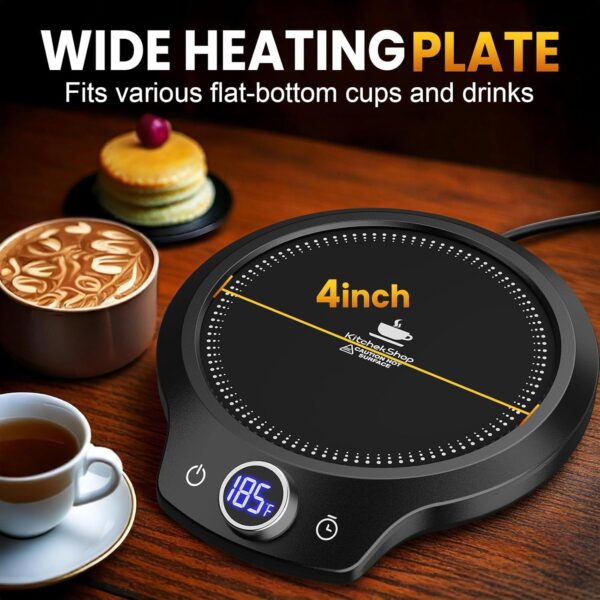 Fast Heating Mug warmer - 4 Temp Settings & 1-12H Timer, Coffee Cup Warmer Plate for Desk Auto Shut Off, LED Display Smart Candle Wax Warmer - Ideal Electric Beverage Warmer Gift for Coffee, Tea, Milk - Image 2
