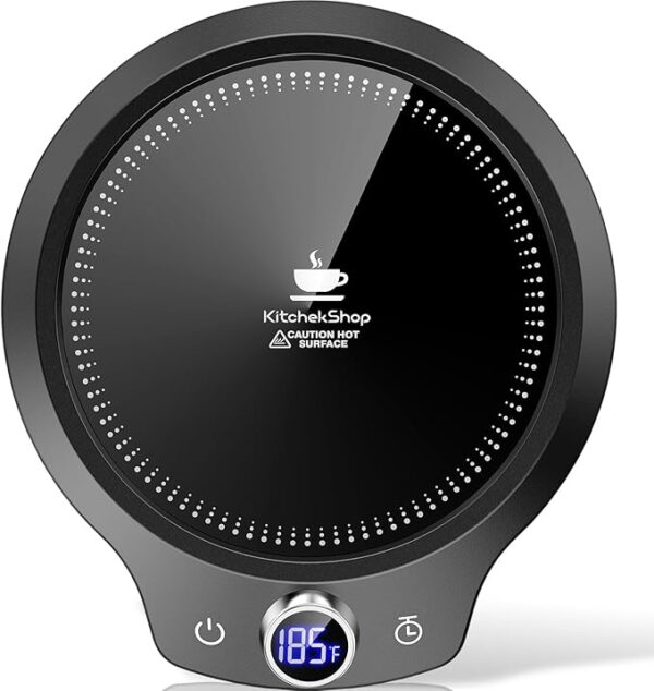 Fast Heating Mug warmer - 4 Temp Settings & 1-12H Timer, Coffee Cup Warmer Plate for Desk Auto Shut Off, LED Display Smart Candle Wax Warmer - Ideal Electric Beverage Warmer Gift for Coffee, Tea, Milk
