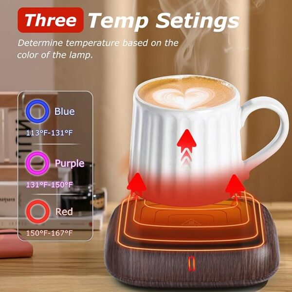 Large Candle Warmer Plate with 6H Auto Shut Off, Coffee Mug Warmer with 2 Temp Settings,Wax Candle Warmer Safely Releases Scents Without a Flame,Tea Cup Warmer for Desk in Your Home & Office. - Image 4