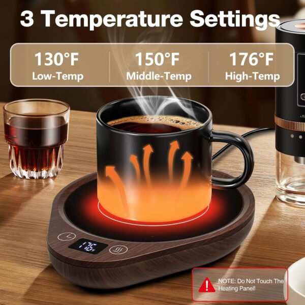 PUSEE Coffee Mug Warmer, Electric Large Candle Warmer Plate with 4H Auto Shut Off, 3-Temp Settings Coffee Cup Warmer for Desk Coffee Mug Heater Plate Candle & Coffee Warmer for Tea, Milk, Cocoa