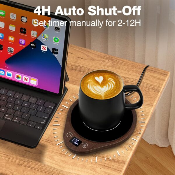 PUSEE Coffee Mug Warmer, Electric Large Candle Warmer Plate with 4H Auto Shut Off, 3-Temp Settings Coffee Cup Warmer for Desk Coffee Mug Heater Plate Candle & Coffee Warmer for Tea, Milk, Cocoa - Image 3